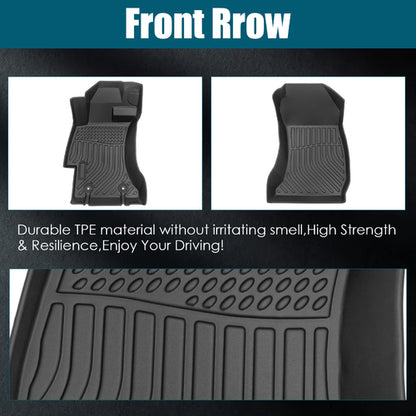 Car Floor Mats compatible with 2013-2017 Subaru Crosstrek / XV Black All-Weather TPE Rubber