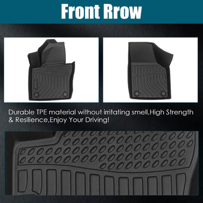 Car Floor Mats compatible with 2012-2018 Volkswagen Jetta Black All-Weather TPE Rubber