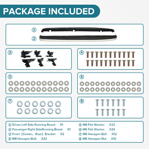 Running Boards compatible with 2006-2013 Land Rover Range Rover Sport Side Steps Nerf Bars