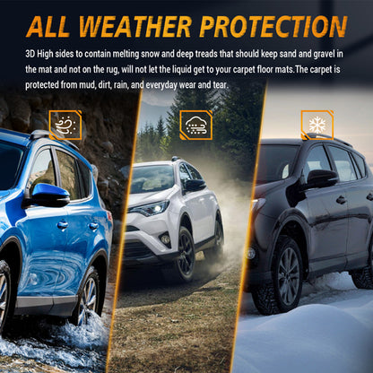 Car Floor Mats Floor Liners compatible with 2013-2018 Toyota RAV4 All Weather TPE Rubber