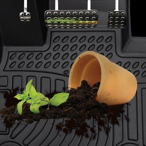 Car Floor Mats compatible with 2012-2018 Volkswagen Jetta Black All-Weather TPE Rubber