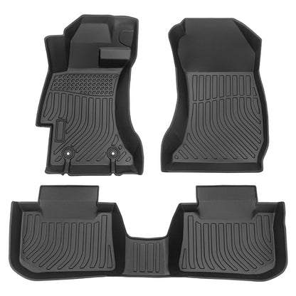 Car Floor Mats compatible with 2013-2017 Subaru Crosstrek / XV Black All-Weather TPE Rubber