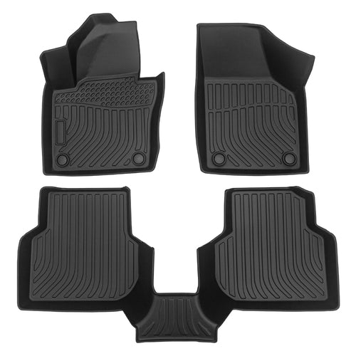 Car Floor Mats compatible with 2012-2018 Volkswagen Jetta Black All-Weather TPE Rubber