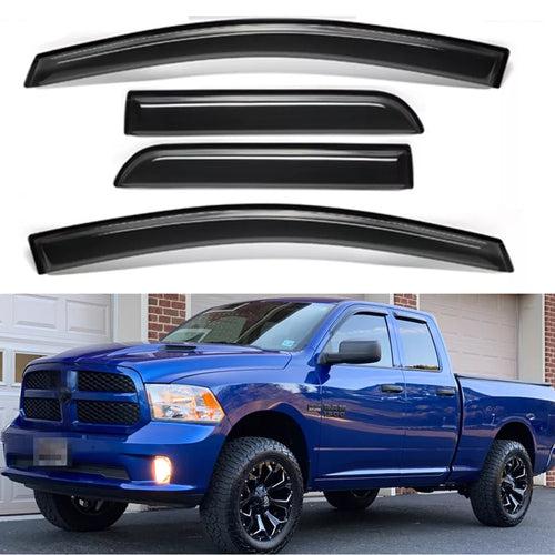 4Pcs Window Deflector Window Visor compatible with 2019-2022 Ram 1500 Quad Cab(Extended Cab)