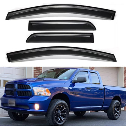 4Pcs Window Deflector Window Visor compatible with 2019-2022 Ram 1500 Quad Cab(Extended Cab)