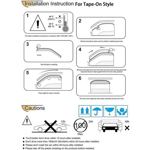2Pcs Window Wind Deflector visors compatible with 2015-2022 Chevrolet Colorado & GMC Canyon