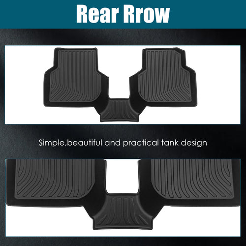 Car Floor Mats compatible with 2012-2018 Volkswagen Jetta Black All-Weather TPE Rubber