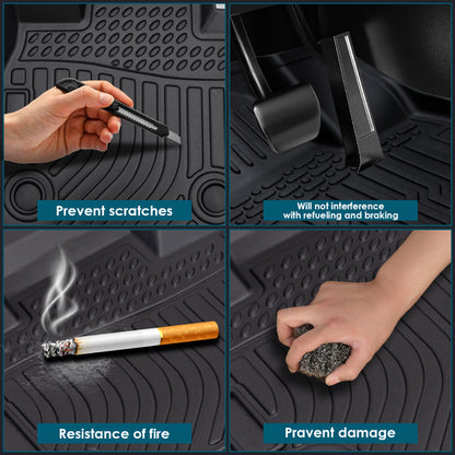 Car Floor Mats compatible with 2012-2018 Volkswagen Jetta Black All-Weather TPE Rubber