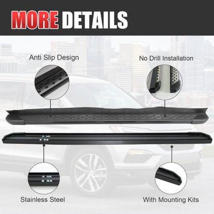 Side Step Nerf Bars Running Boards compatible with 2016-2022 Honda Pilot Aluminum,L+R