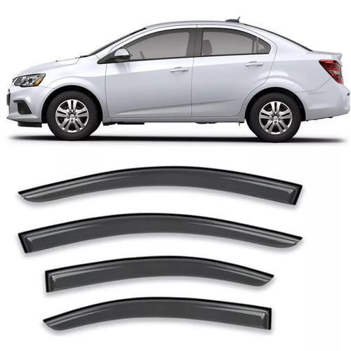 4Pcs Window Deflector Window Visor compatible with 2012 - 2020 Chevrolet Sonic Sedan
