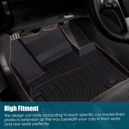 Car Floor Mats compatible with 2013-2017 Subaru Crosstrek / XV Black All-Weather TPE Rubber