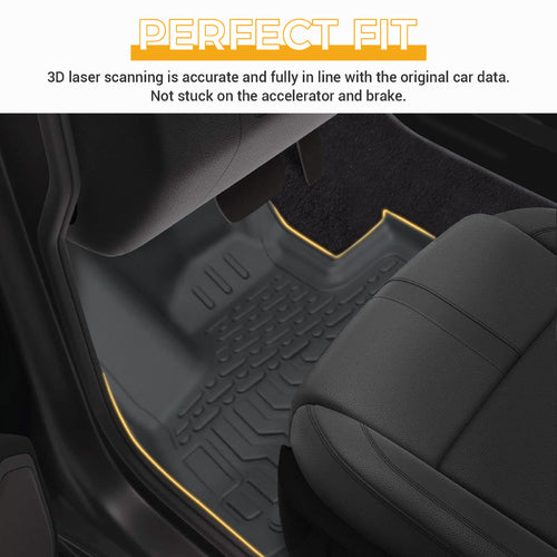 All Weather 3D Floor Mats compatible with 2020 2021 2022 2023 Ford Explorer TPE 4PCS Liners